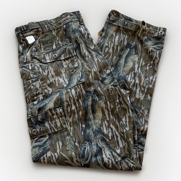 Vintage Mossy Oak Pants Mens L NRA Bottomland Camo Hunting 90s Cargo